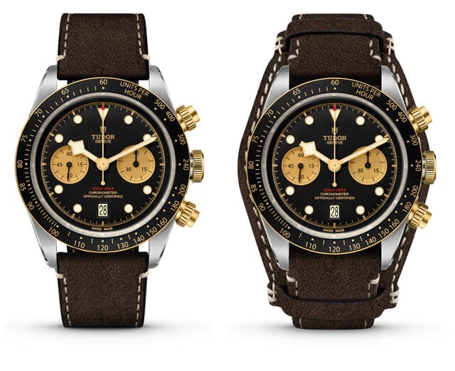 A Tudor tem utilizado várias alternativas de braceletes nos seus cronógrafos, que vão desde as têxteis às de pele do tipo 'Bund' | Fotos: Tudor