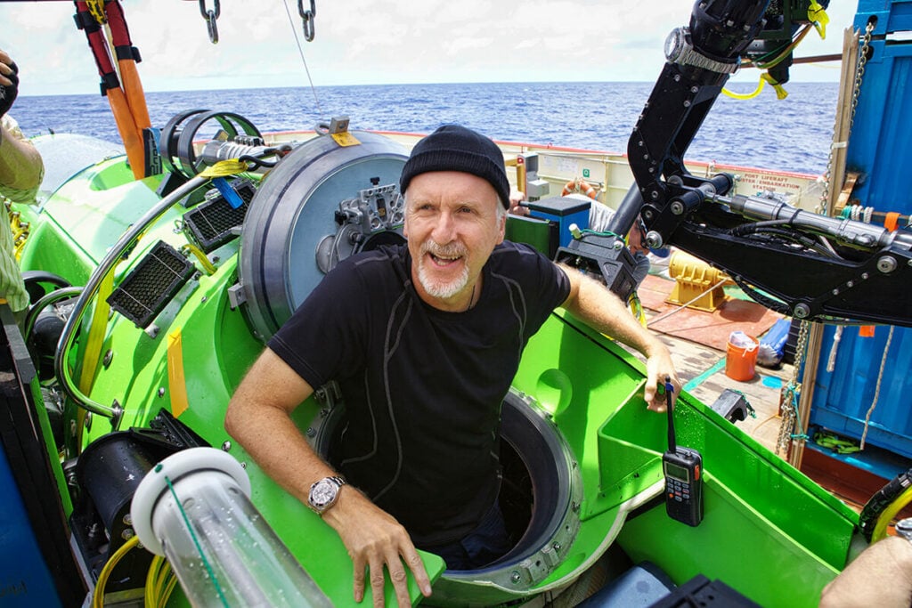 James Cameron à chegada do seu mergulho ao fundo da fossa das Marianas.
