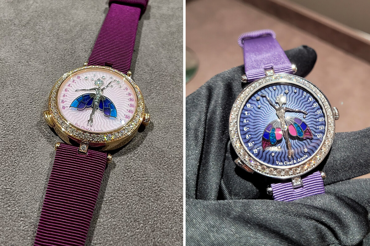 Van Cleef & Arpels Lady Arpels Ballerine Enchant&eacute;e Or Rose watch e Lady Arpels Ballerine Enchant&eacute;e watch na m&atilde;o