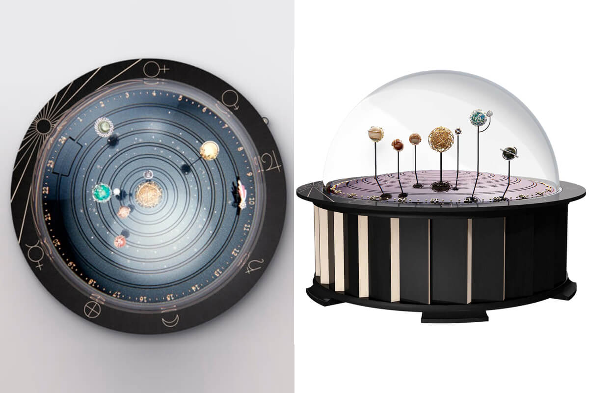 Plan&eacute;tarium automaton visto de cima e visto de perfil