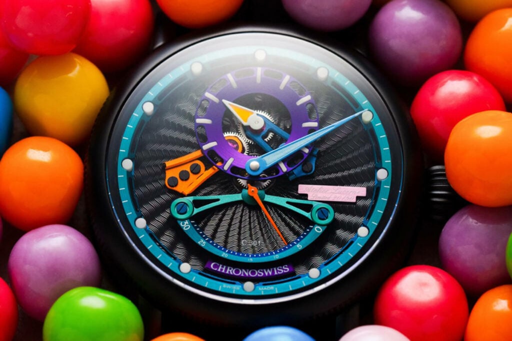 Chronoswiss Open Gear Resec Candy Shop rodeado de smarties