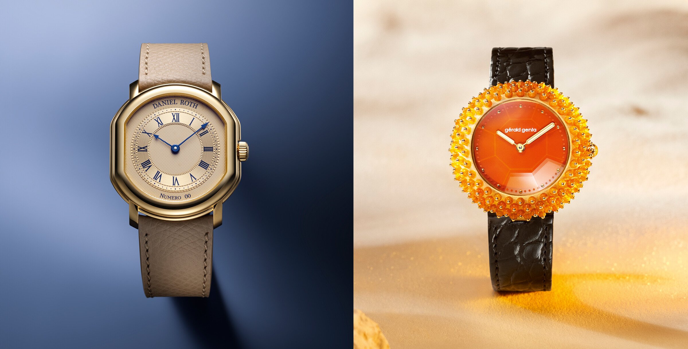 Daniel Roth Extra Plat Souscription e Gerald Genta Gentissima Oursin Fire Opal | Foto: LVMH