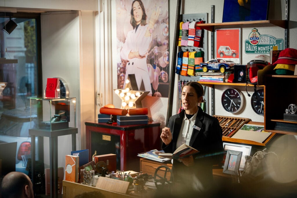 A tenista Andrea Petkovic, ex- top 10 do ranking mundial, numa palestra na Maurice de Mauriac sobre relógios e mulheres | Foto: Maurice de Mauriac