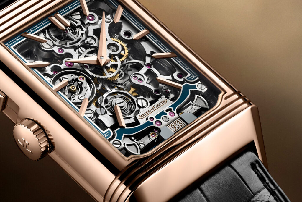 Os gongos do Reverso Tribute Minute Repeater podem ser vistos na parte inferior | Foto: Jaeger-LeCoultre