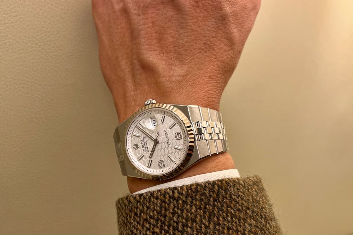 No pulso: o novo Rolex Land-Dweller foi o grande protagonista da Watches & Wonders | Foto: Miguel Seabra/Espiral do Tempo