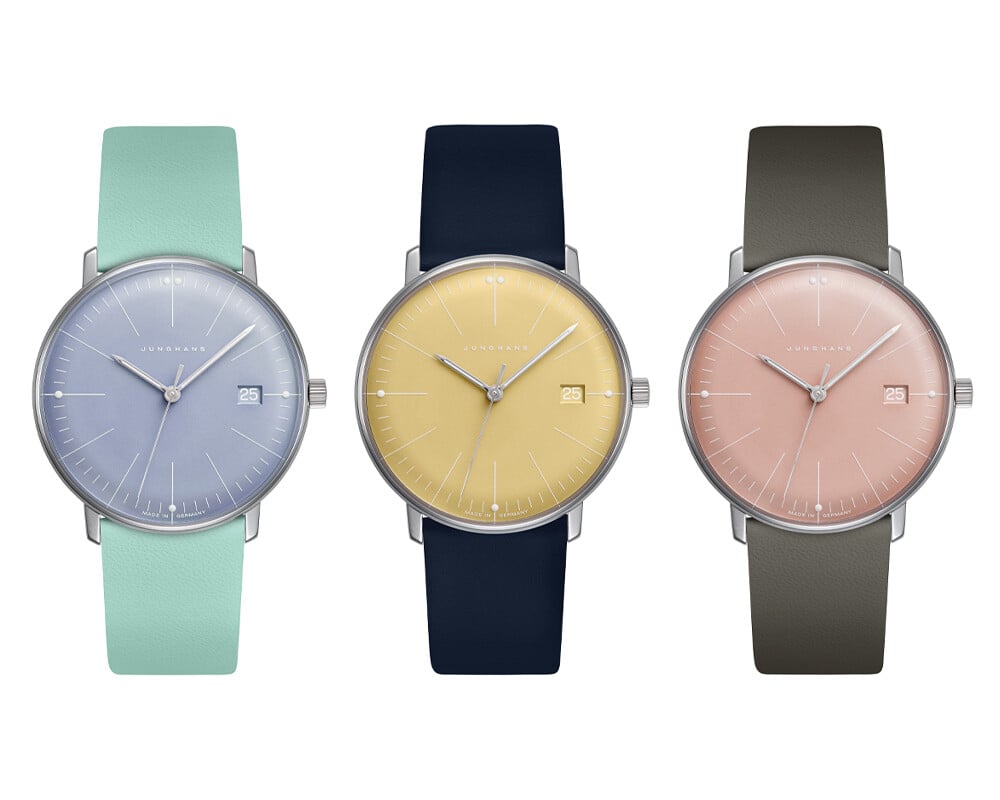 Os novos relógios max bill Damen Ladies da Junghans com mostradores pastel