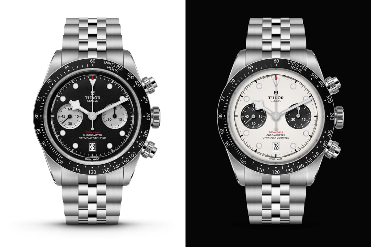 As novas braceletes metálicas de cinco elos para o Black Bay Chrono | Foto: Tudor