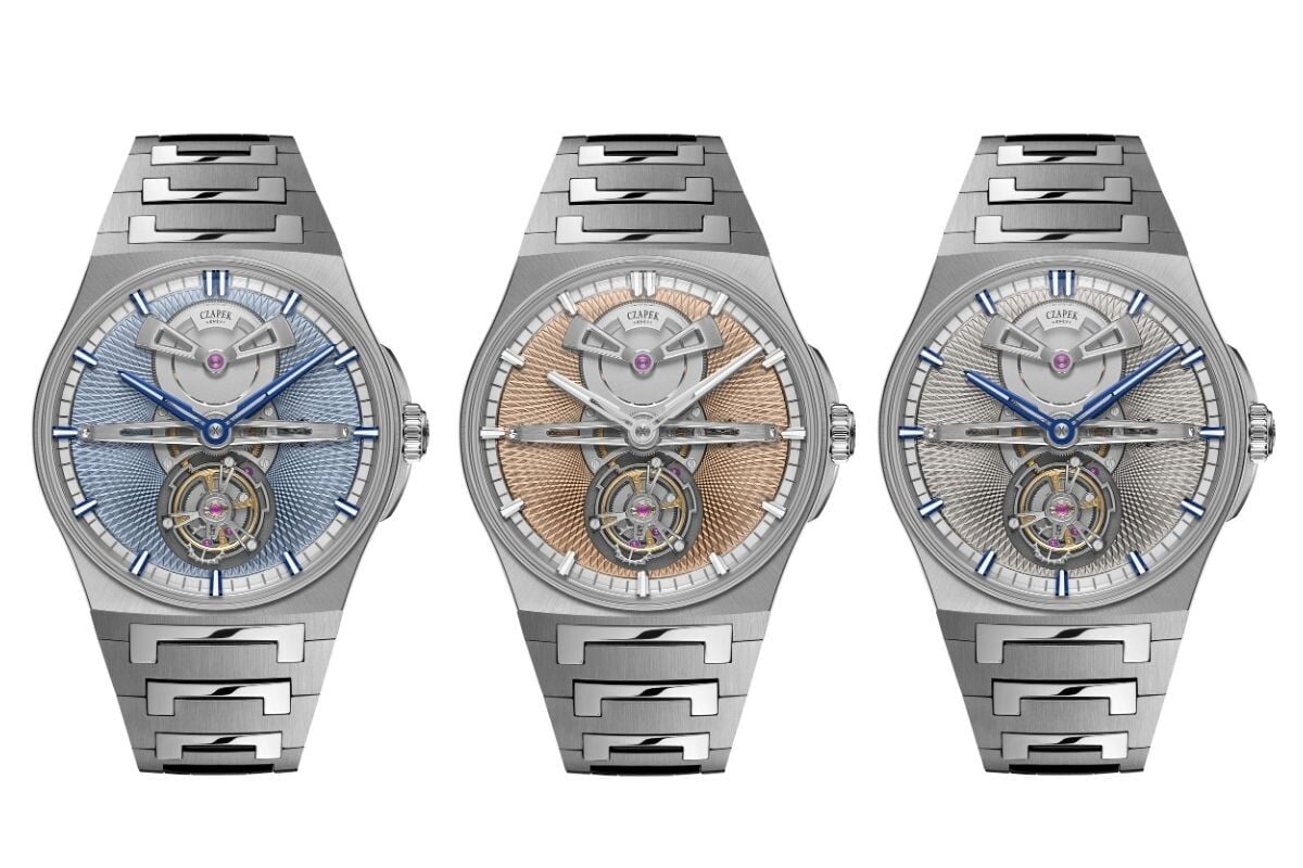 Os três Czapek Antarctique Tourbillon vistos de frente