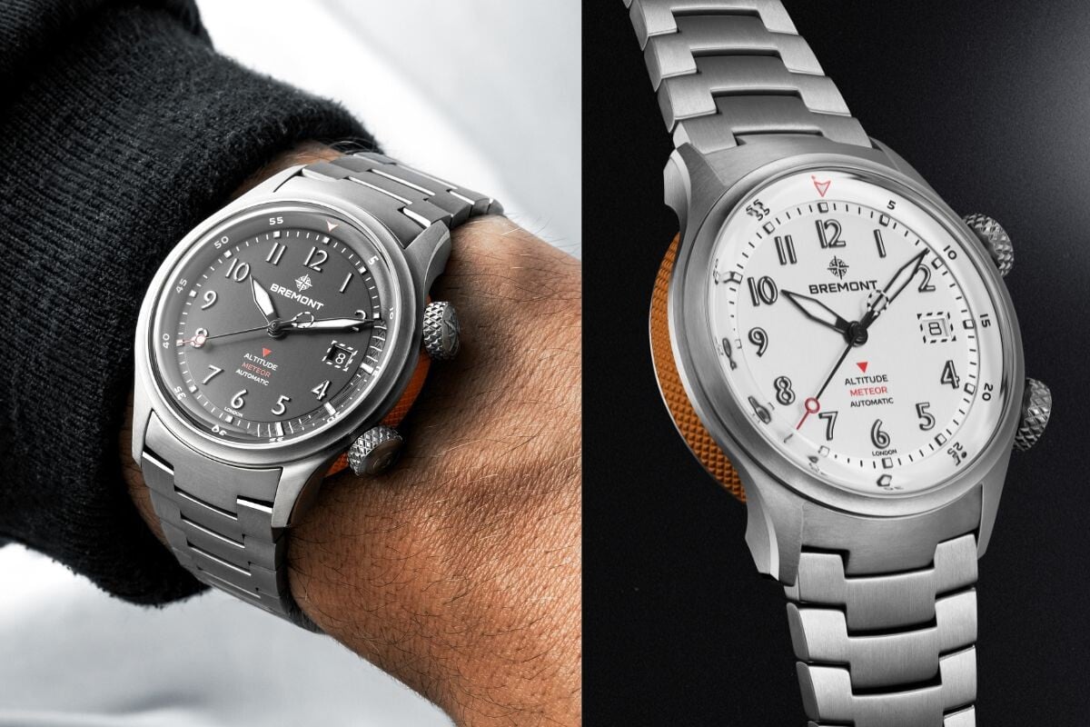 Relógio Bremont MB Meteor Orange Barrel no pulso