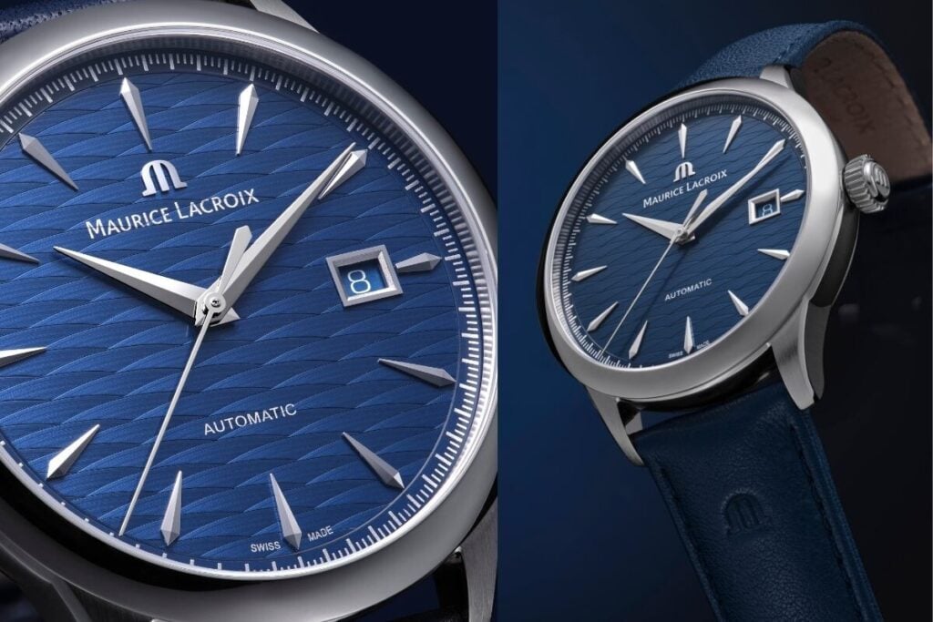 A tonalidade azul dominante do 1975 Automatic Saignelégier Blue | Flotos: Maurice Lacroix