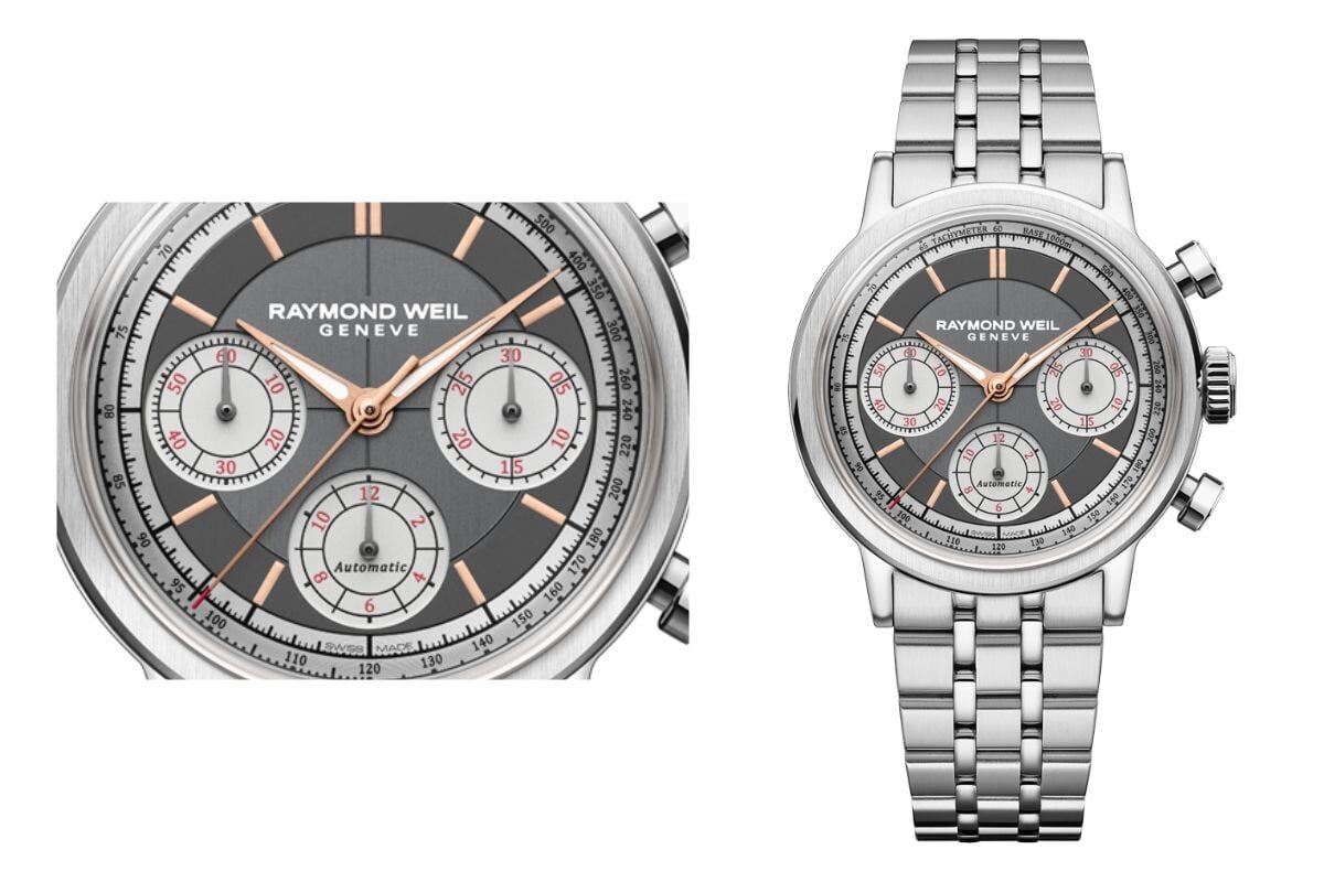 Relógio Millesime Chronograph da Raymond Weil com bracelete em aço