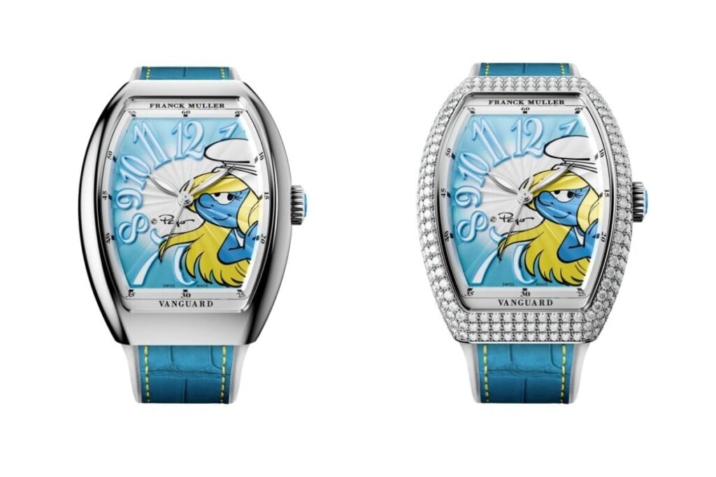 Cada variante do Vanguard Smurfette está disponível com ou sem 308 diamantes na caixa | Foto: Franck Muller