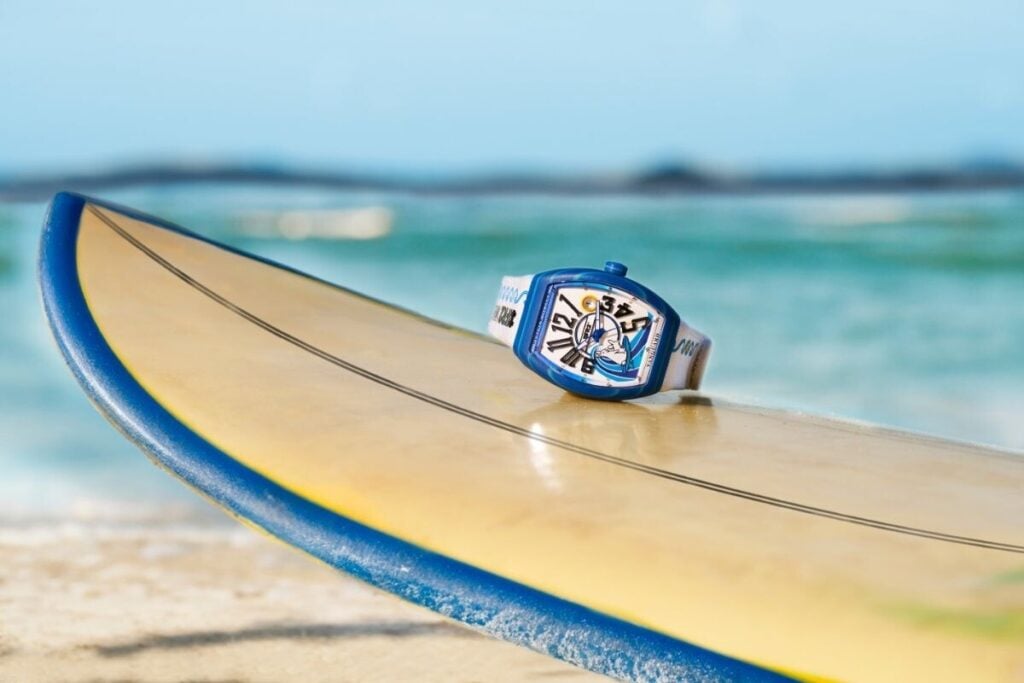 A versão #FR2anck Muller Vanguard Beach de caixa azul | Foto: Franck Muller