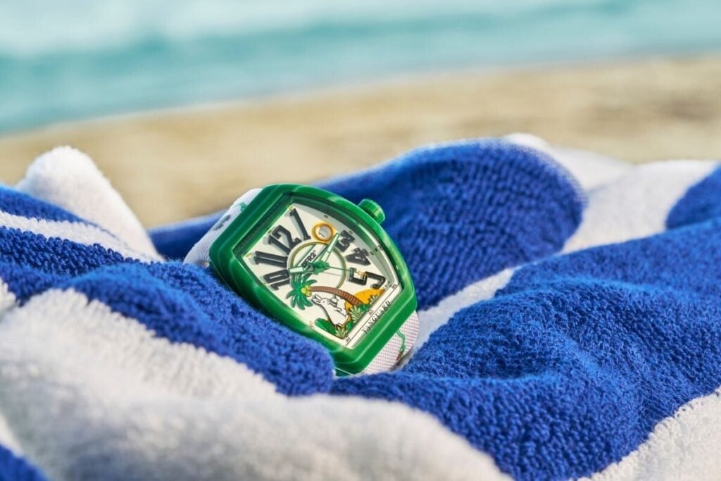 A versão #FR2anck Muller Vanguard Beach de caixa verde | Foto: Franck Muller