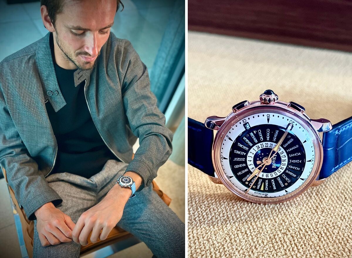 Daniil Sergeyevich Medvedev e Relógio Bovet Récital 30 Worldtimer