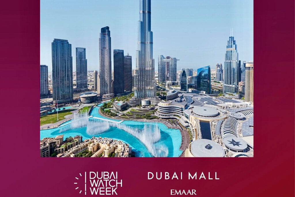 Após seis edições no centro financeiro, o evento muda-se para um espaço nas imediações do Dubai Mall | Imagem: Dubai Watch Week