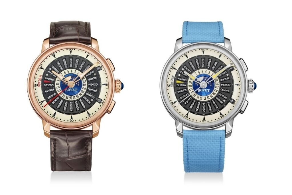 Relógio Bovet Récital 30 Worldtimer em ouro rosa e em titânio - vista frontal