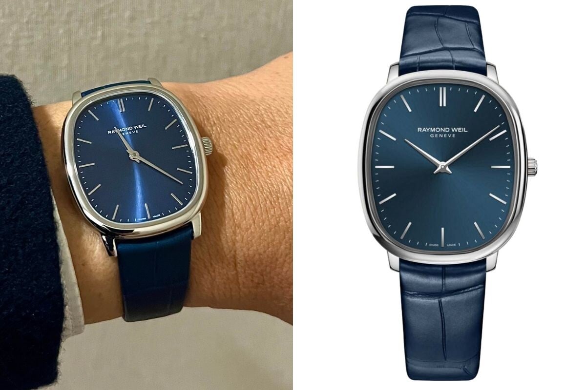 Duas variantes do novo Toccata Heritage com mostrador dourado e azul | Fotos: Miguel Seabra/Espiral do Tempo