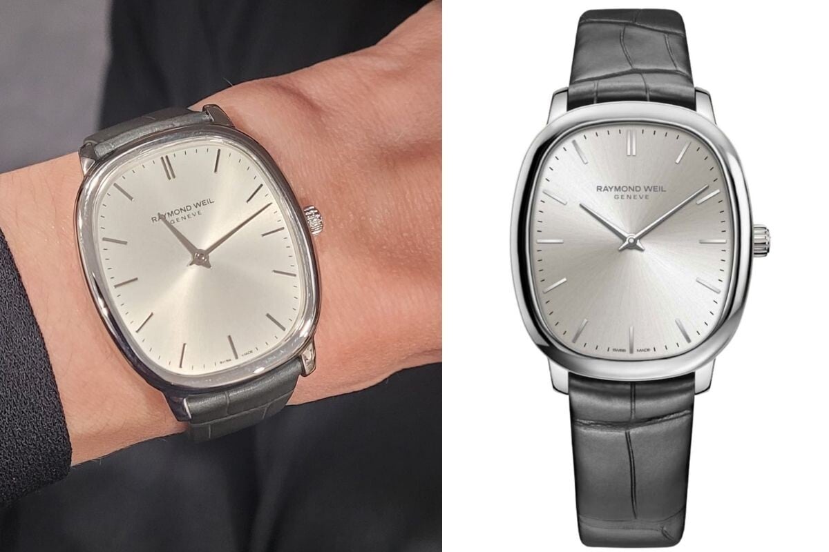 Num pulso feminino: o Toccata Heritage da Raymond Weil na sua versão com mostrador prateado | Foto: Cesarina Sousa7Espiral do Tempo