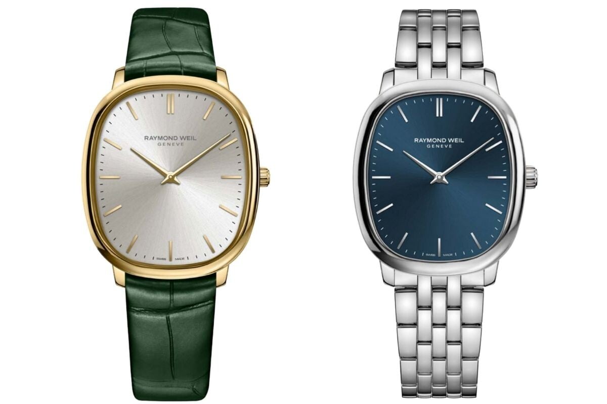 relógios Toccata Heritage: A correia em pele gravada àligator pode ser complementada por uma bracelete metálica de cinco elos | Fotos: Raymond Weil