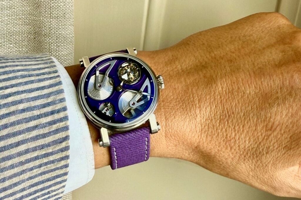Relógio Openworked Tourbillon Purple Hour
