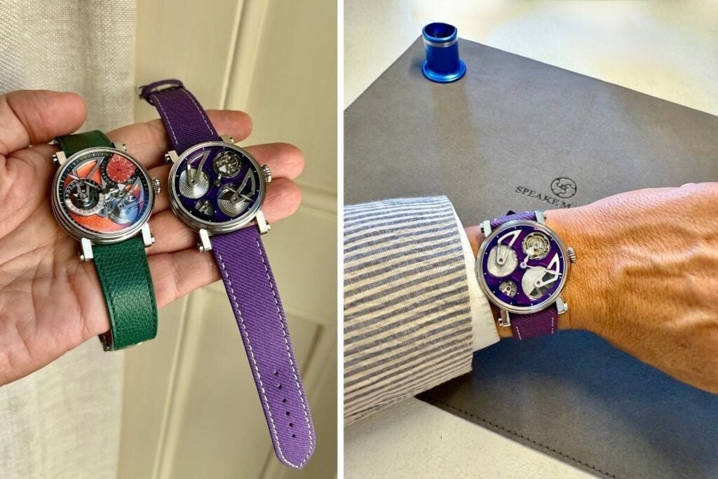 Relógio Openworked Tourbillon Purple Hour