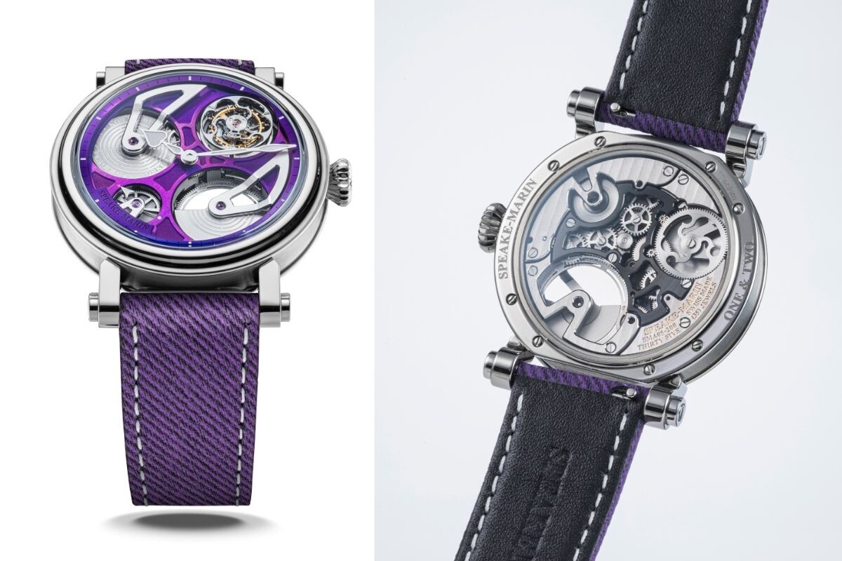 Relógio Openworked Tourbillon Purple Hour
