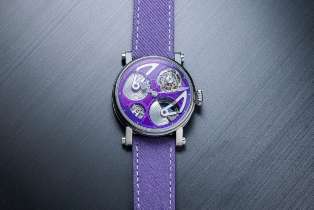 Relógio Openworked Tourbillon Purple Hour