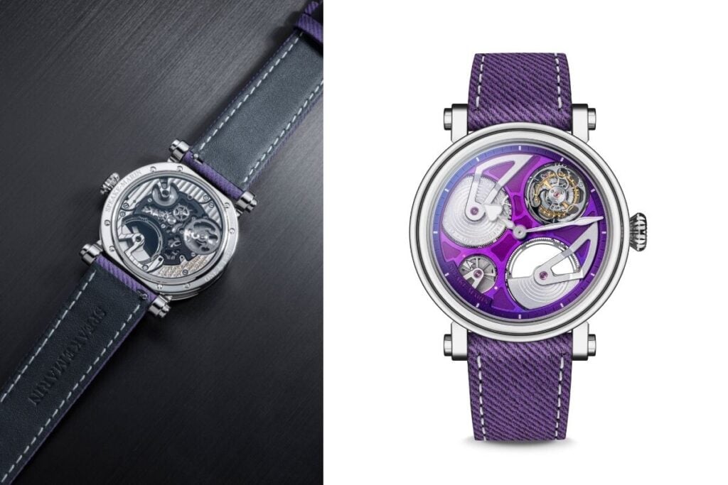 Relógio Openworked Tourbillon Purple Hour