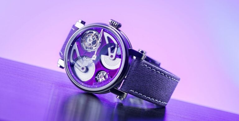 Relógio Openworked Tourbillon Purple Hour