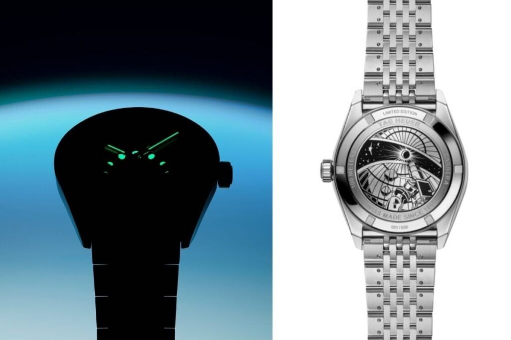 Relógio TAG Heuer Carrera Astronomer - fundo e com luminescência em destaque