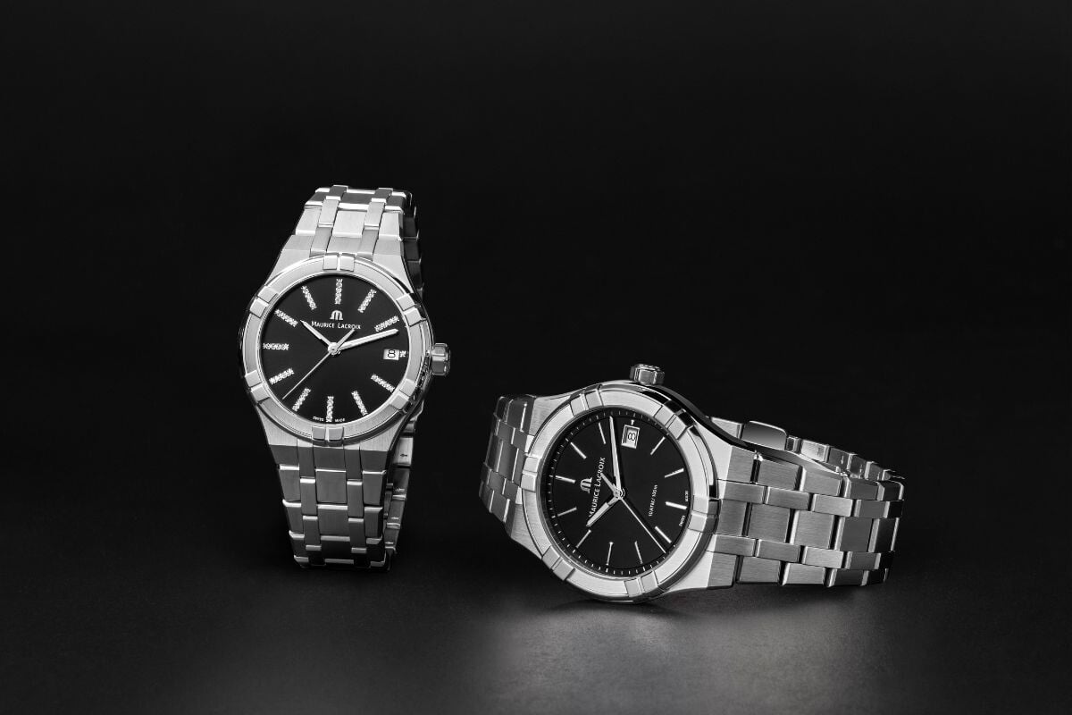 relógios metálicos com bracelete e mostrador preto Maurice Lacroix Aikon Automatic | Foto: Maurice Lacroix