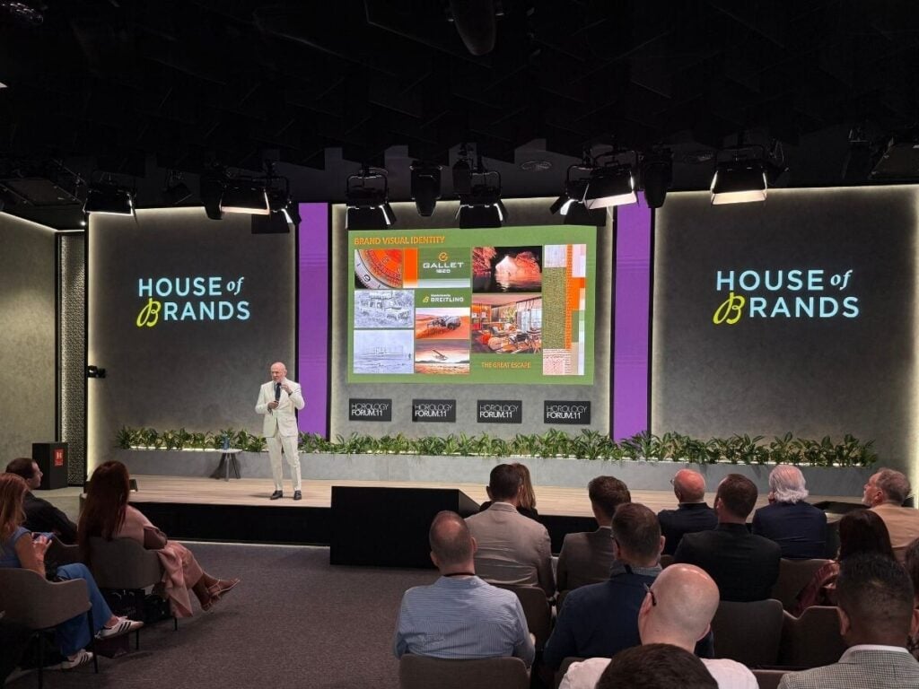 Georges Kern apresenta o conceito 'House of Brands' (Breitling, Universal Genève, Gallet) na Dubai Watch Week | Foto: Miguel Seabra/Espiral do Tempo