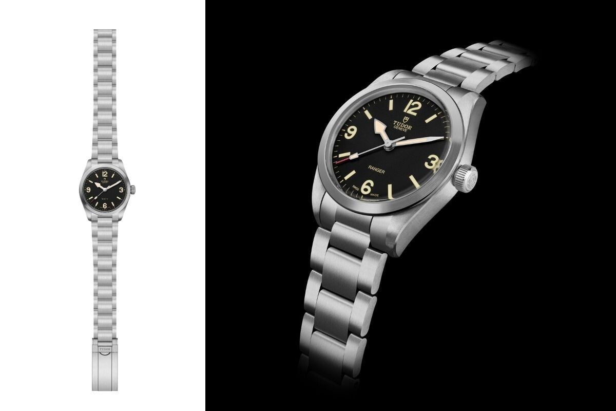 O relógio Tudor Ranger visto ligeiramente de lado.