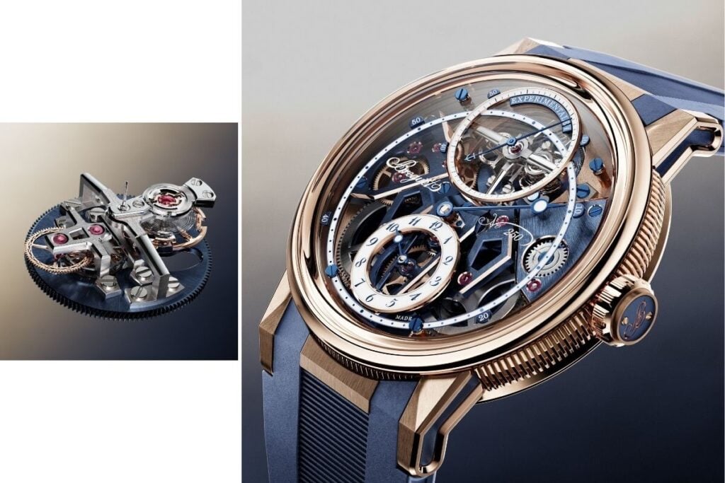 O dispositivo turbilhão e o mostrador de tipo regulador do Breguet Experimentale 1