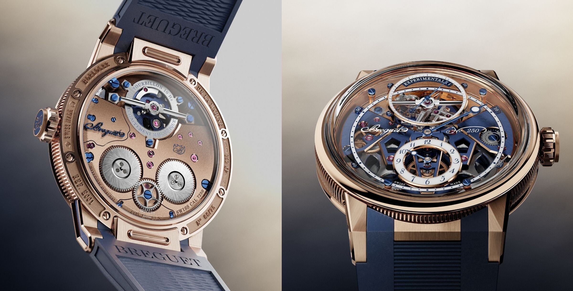 fundo do relógio e mostrador do Breguet Experimentale 1