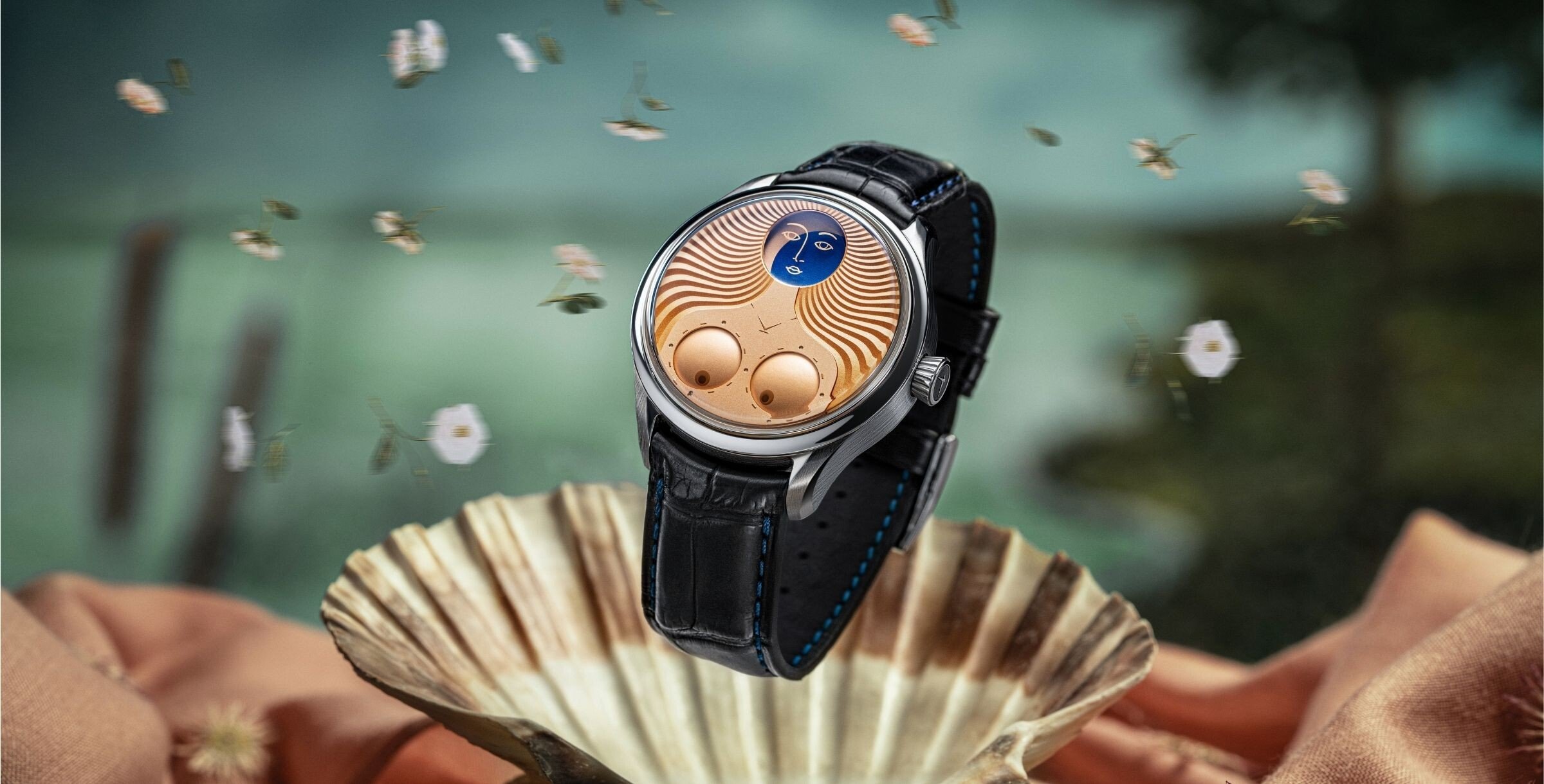 concha e relógio inspirado por quadro renascentista nascimento de vénus de sandro botticelli konstantin chaykin gmt great masters of time