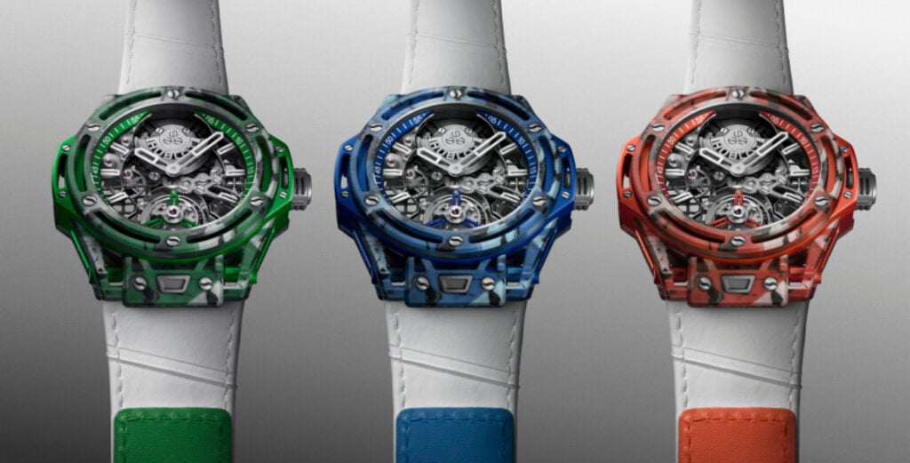 três relógios Hublot Big Bang Tourbillon Novak Djokovic GOAT Edition