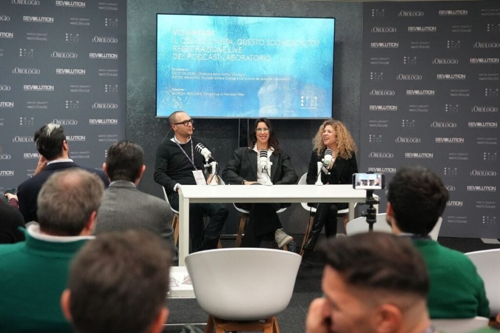 Uma palestra com Dody Giussani e Giorgia Mondani na secção Vo'Vintage da Vicenzaoro | Foto: Vicenzaoro