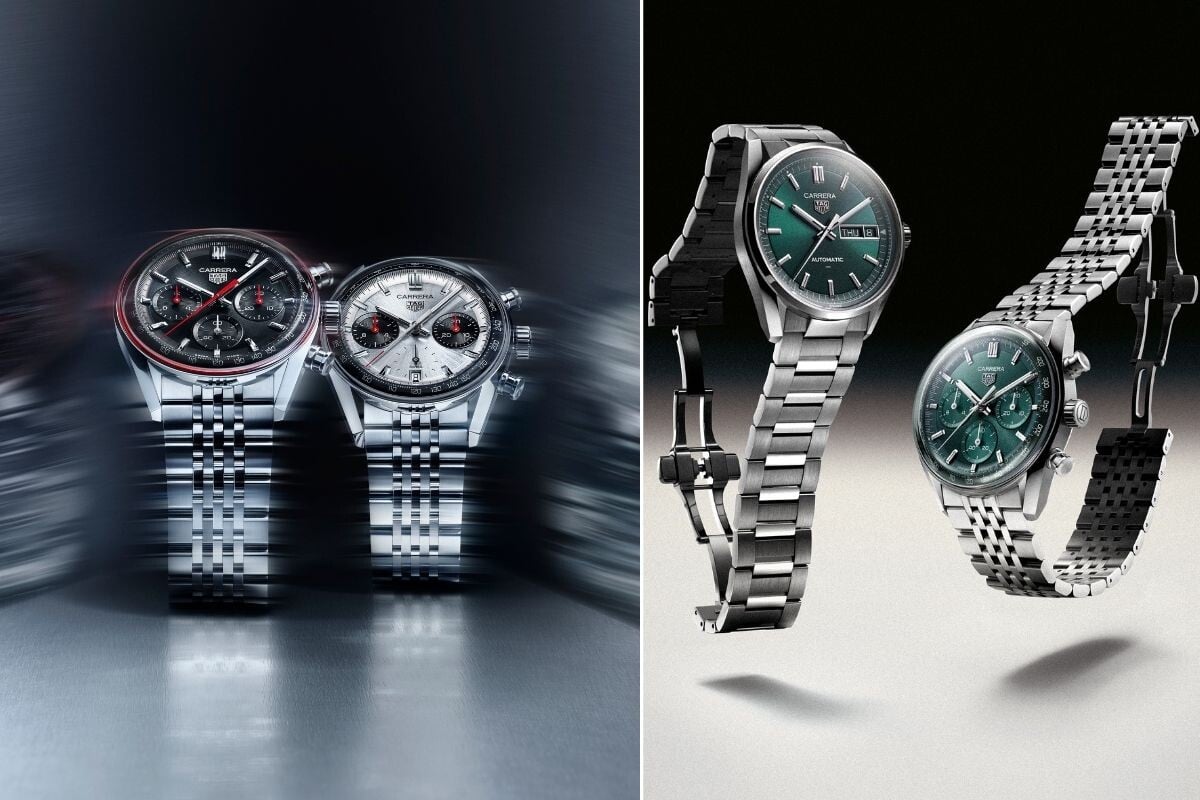 TAg Heuer Carrera Chronograph e Carrera Day-Date com mostrador verde