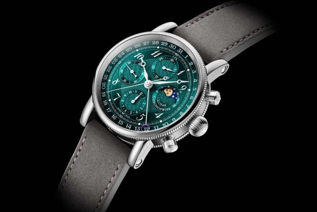 Relógio Chronoswiss Chronograph Aurora com mostrador verde