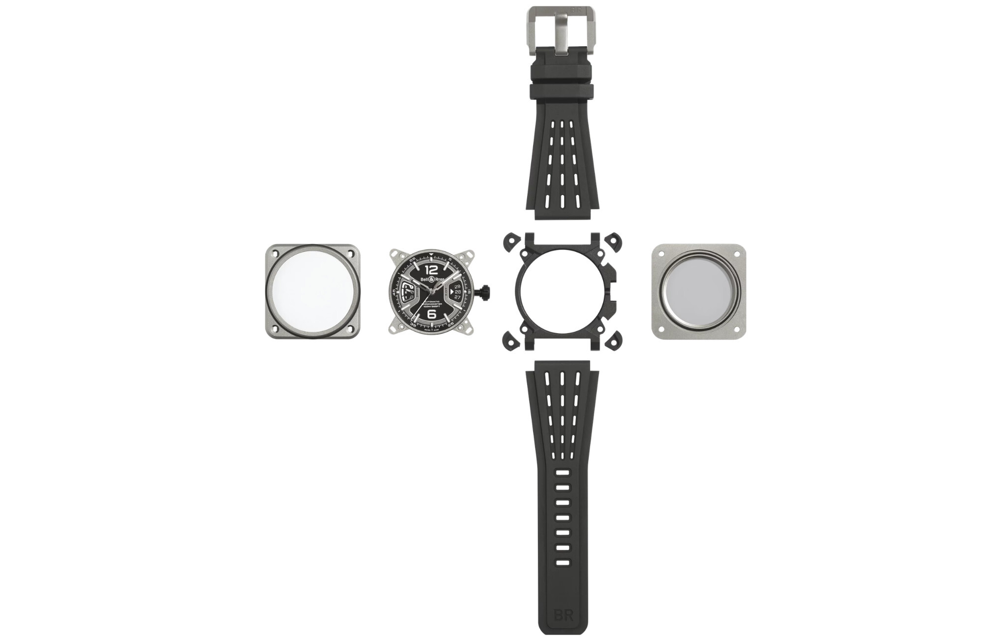 A desconstrução da estrutura do BR-X3 Black Titanium | Foto: Bell & Ross