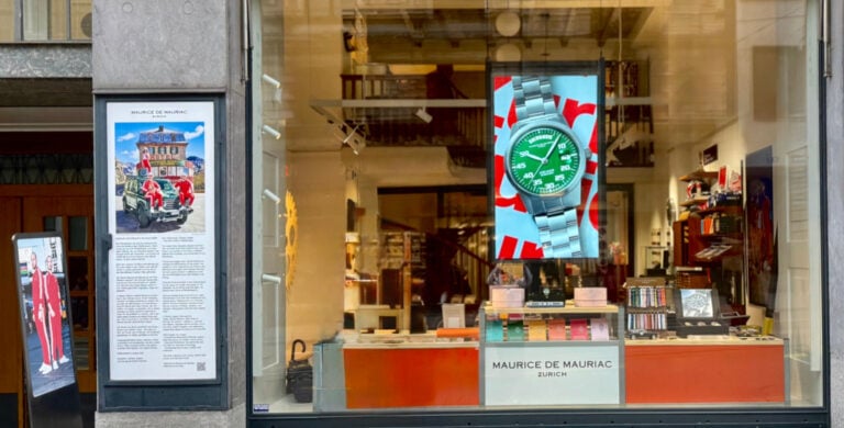 Fachada da boutique Maurice de Mauriac em Zurique, ao lado da Koller Auktionen. Foto Miguel Seabra/Espiral do Tempo