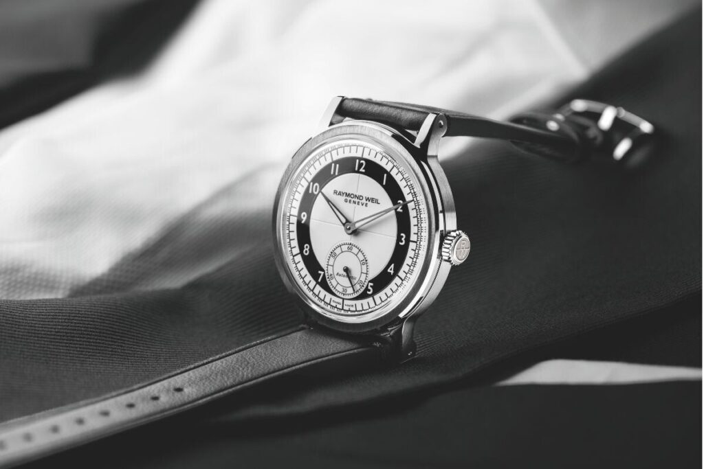 Três relógios Raymond Weil Tuxedo Dials Raymond Weil Millesime Small Seconds Tuxedo Dial