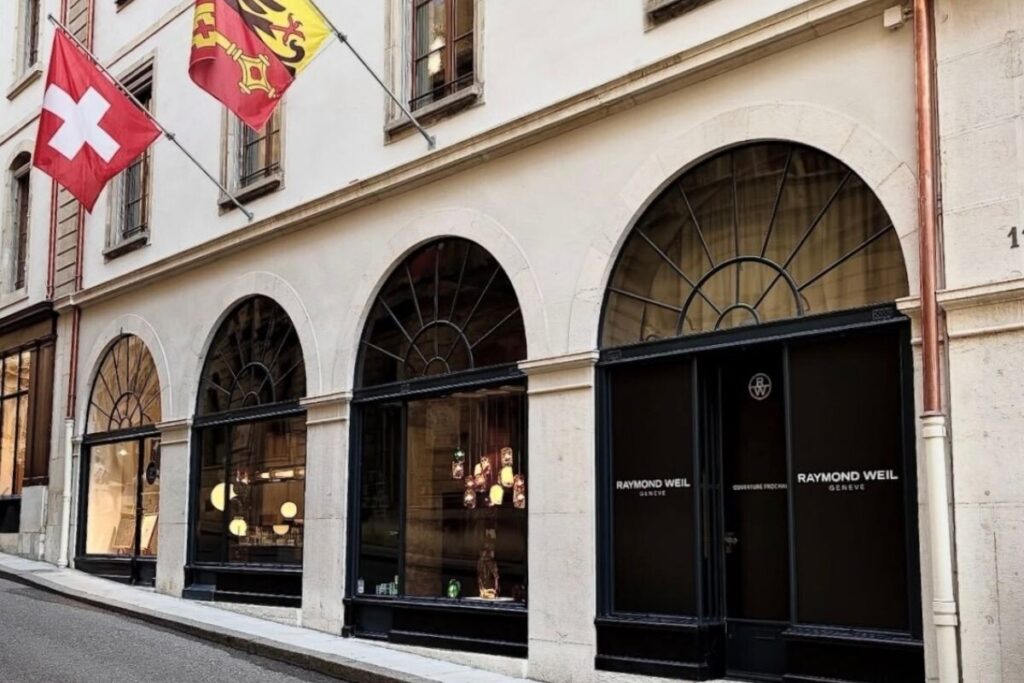 loja Raymond Weil no centro histórico de Genebra