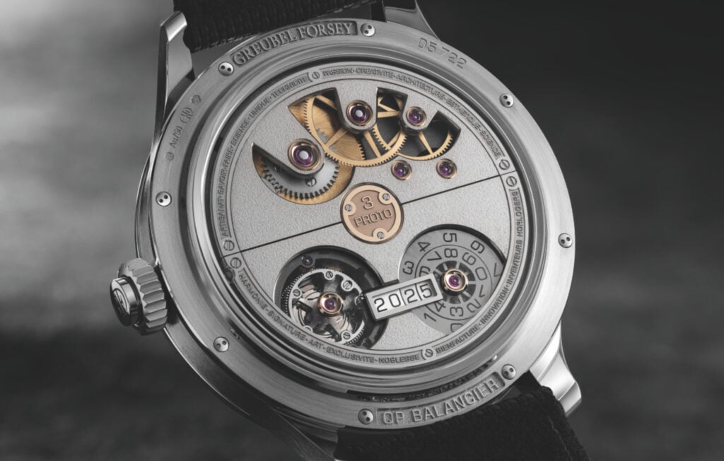 As indica&ccedil;&otilde;es de calend&aacute;rio no fundo do QP Balancier | Foto: Greubel Forsey