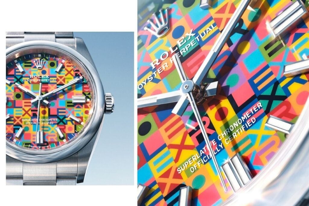 Rolex Oyster Perpetual 36 com mostrador lacado colorido