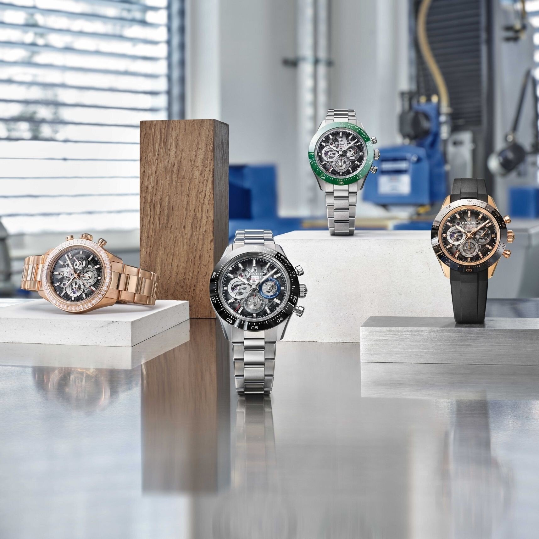 O Chronomaster Sport Skeleton da Zenith é lançado em quatro versões. 