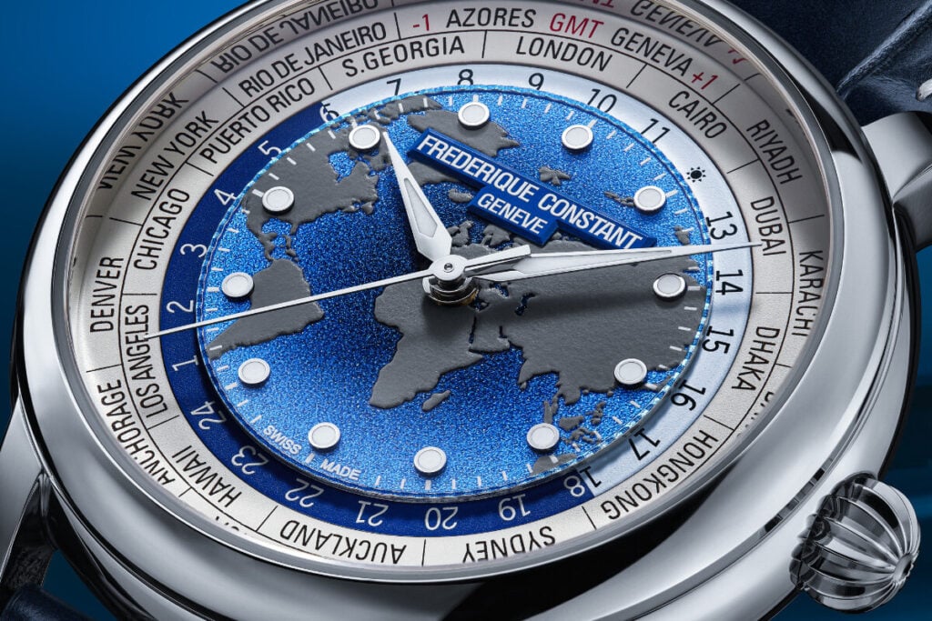 mostrador de rel&oacute;gio Classic Worldtimer Manufacture | Foto: Frederique Constant