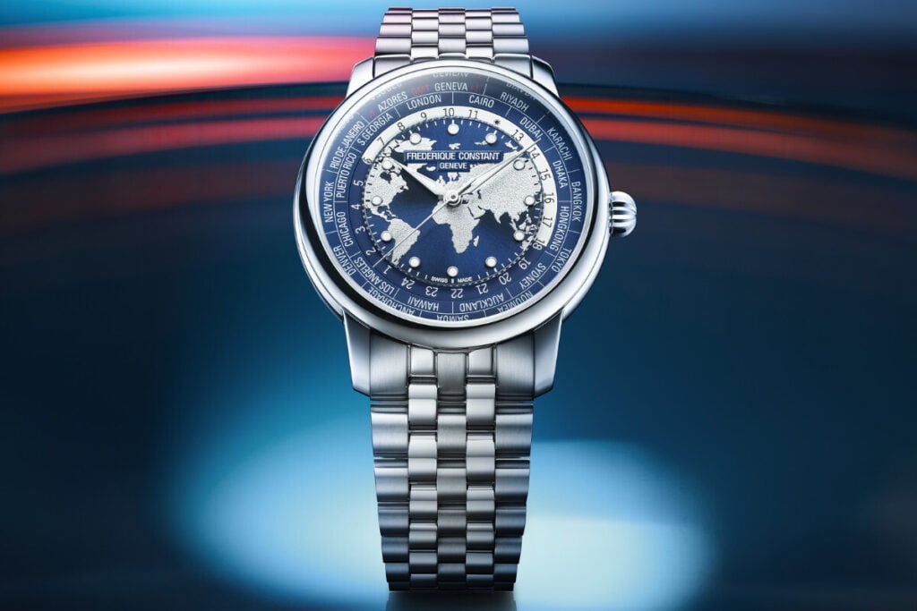rel&oacute;gio com bracelete Classic Worldtimer Manufacture | Foto: Frederique Constant